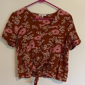 Madewell, M, floral tie crop top